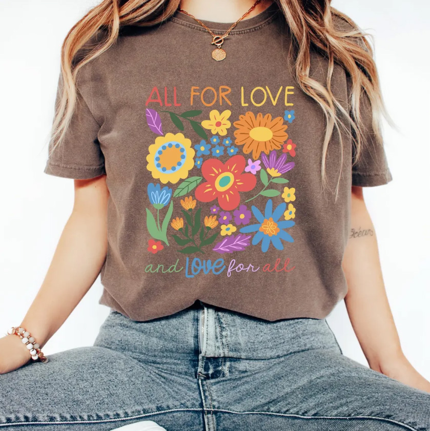 All For Love And Love For All Floral pride T-shirt 4 All For Love And Love For All Floral pride T-shirt