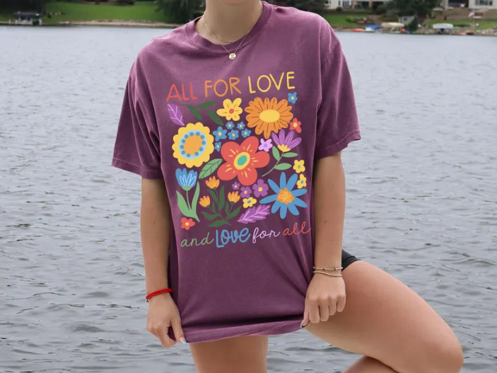 All For Love And Love For All Floral pride T-shirt 6 All For Love And Love For All Floral pride T-shirt