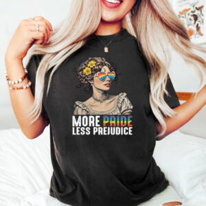 More Pride Less Prejudice -statement shirt 8 More Pride Less Prejudice rainbow t-shirt