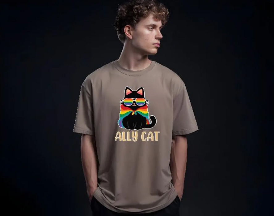 Pride Ally Cat T-Shirt 5 Pride ally cat t shirt 2