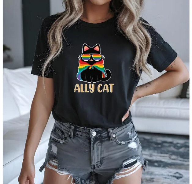 Pride Ally Cat T-Shirt 3 Pride ally cat t shirt 3