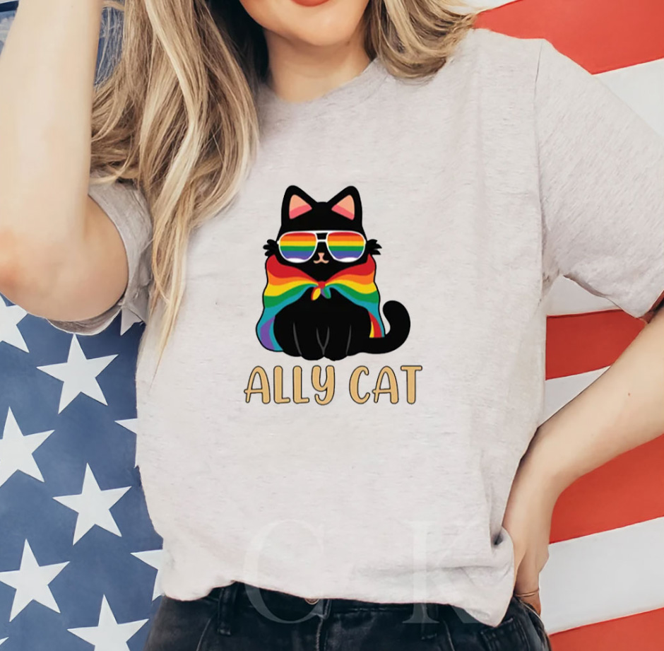 Pride Ally Cat T-Shirt 1 Pride Ally Cat T-Shirt