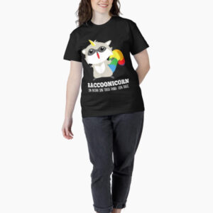 Raccoonicorn 50% unicorn, 50% trash panda, 100% magic rainbow t-shirt