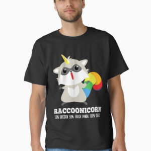 Raccoonicorn 50% unicorn, 50% trash panda, 100% magic rainbow t-shirt
