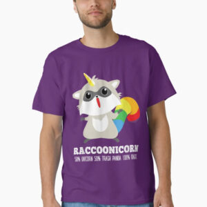 Raccoonicorn 50% unicorn, 50% trash panda, 100% magic rainbow t-shirt