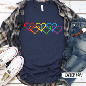 Pride Hearts Shirt -LGBTQ+ Inclusive Tee 10 Pride Month Shirt