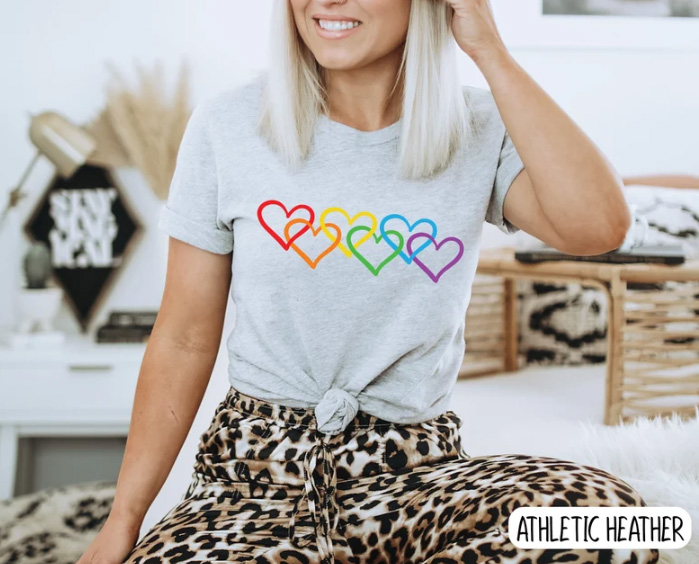 Pride Hearts Shirt -LGBTQ+ Inclusive Tee 1 LGBTQ ally Shirt