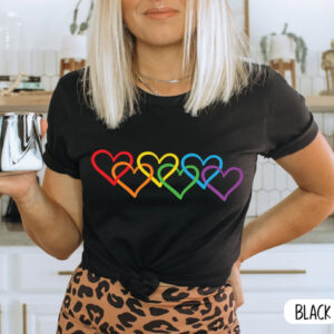 Pride Hearts Shirt -LGBTQ+ Inclusive Tee 8 Rainbow heart - LGBT t-shirt