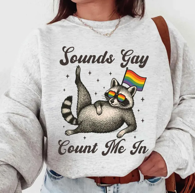 Sounds Gay Count Me In β lovely Raccoon LGBTQ sweatshirt 1 Sounds gay count me in - LGBTQ sweatshirt