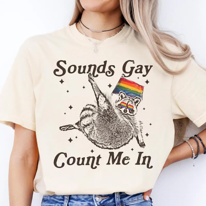 Sounds Gay Count Me In - LGBTQ ally Shirt 1 Sounds Gay, Count Me In β Cute Raccoon Pride T-Shirt