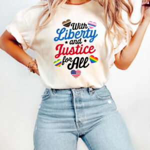 With Liberty And Justice For All - 4th Of July T-shirt-Political shirt
