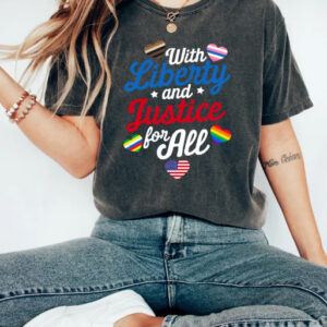 With Liberty And Justice For All - Protest Freedom 4th Of July T-shirt-Political shirt