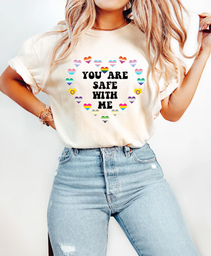 You are safe with me - Pride t-shirt 3 You are safe with me - pride t-shirt