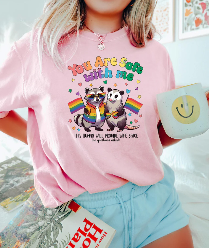 You are safe with me - LGBTQ ally tee 1 You are safe with me pride ally tee