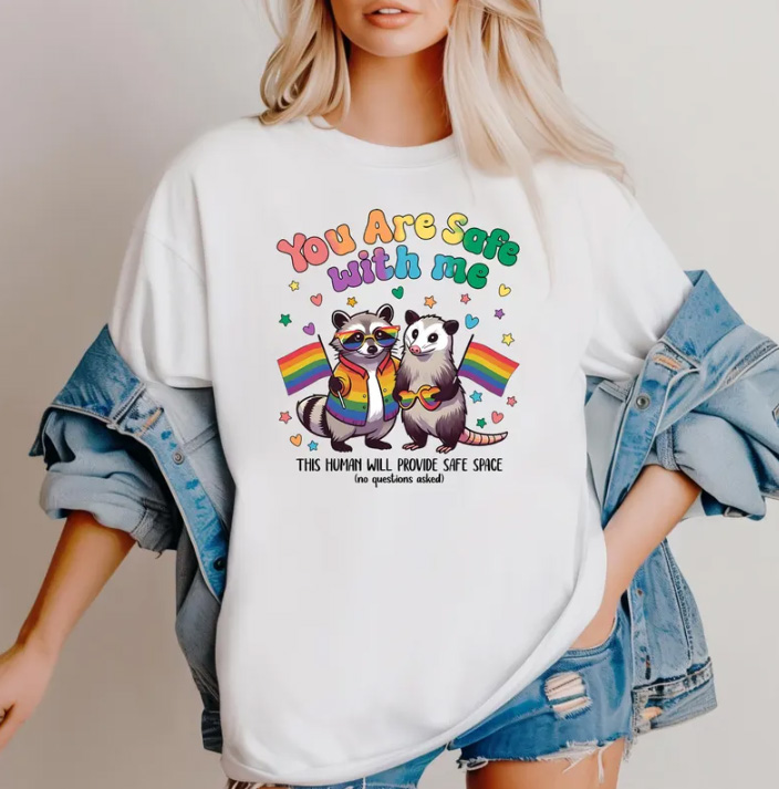 You are safe with me - LGBTQ ally tee 3 You are safe with me pride month shirt